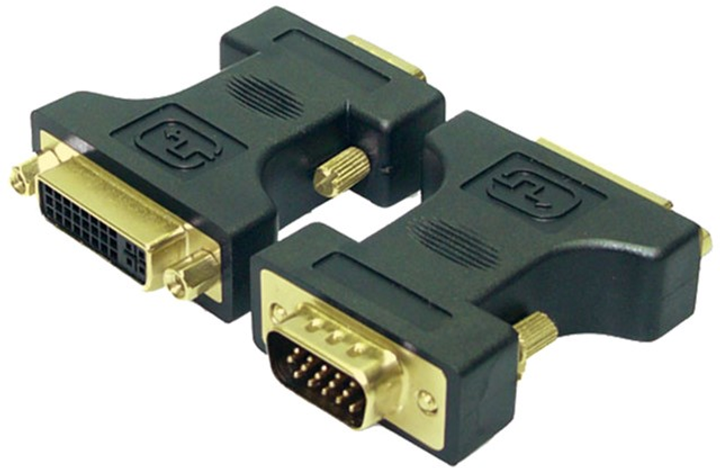 Adapter LogiLink VGA - DVI Black (4260113560174) - obraz 1
