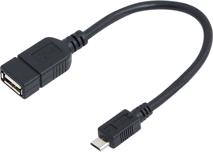 Адаптер LogiLink micro-USB - USB Type-A M/F Black (4052792012668) - зображення 1