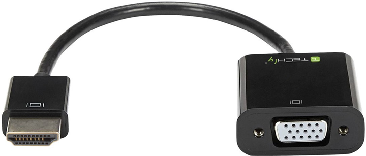 Adapter Techly HDMI - VGA + micro-USB + 3.5 Audio M/F Black (8057685306301) - obraz 2