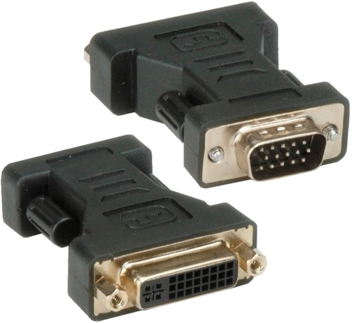 Adapter Techly DVI - VGA F/M Black (8057685304451) - obraz 1