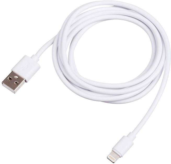 Kabel Akyga USB Type-A - Lightning M/M 1.8 m White (5901720136183) - obraz 1