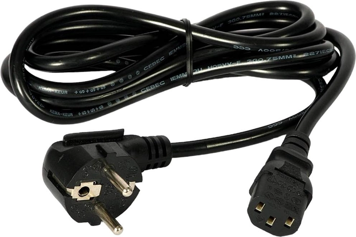 Kabel zasilający Akyga CEE 7/7 - IEC C13 10A 3 m Black (5901720130853) - obraz 1