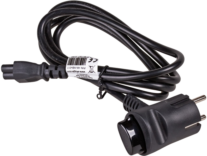 Kabel zasilający Akyga CEE 7/7 - IEC C5 1.5 m Black (5901720131522) - obraz 2