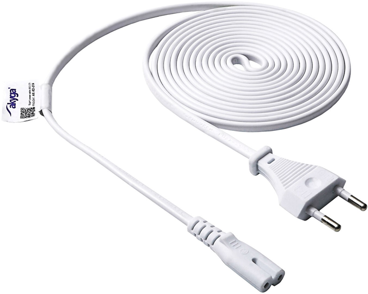 Kabel zasilający Akyga CEE 7/16 - IEC C7 3 m White (5901720137623) - obraz 1