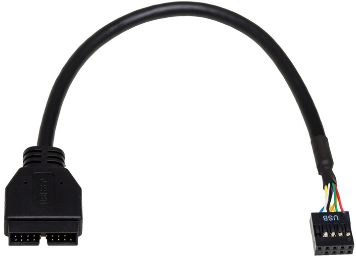 Kabel adapter Akyga IDE20P - IDE10 M/F 0.2 m Black (5901720132055) - obraz 1