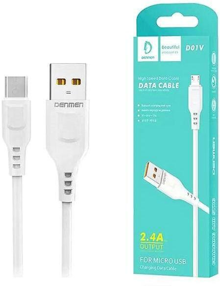 Kabel Denmen USB Type-A - micro-USB 1 m White (6973224870039) - obraz 1