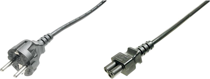 Kabel zasilający Digitus CEE 7/7 - IEC C5 M/F 0.75 m Black (4016032322948) - obraz 2