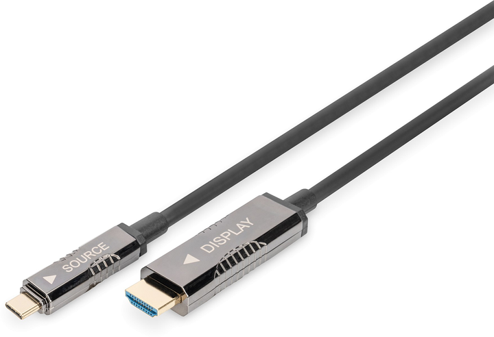 Kabel adapter Digitus USB Type-C - HDMI M/M 15 m Black (4016032482598) - obraz 1