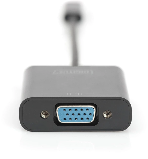 Kabel adapter Digitus VGA - USB Type-C F/M 0.15 m Black (4016032447511) - obraz 4