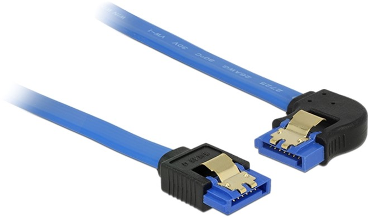 Kabel kątowy Delock SATA - SATA F/F 0.10 m Blue (4043619849826) - obraz 1
