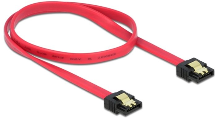 Kabel Delock SATA - SATA M/M 0.5 m Red (4043619843022) - obraz 1