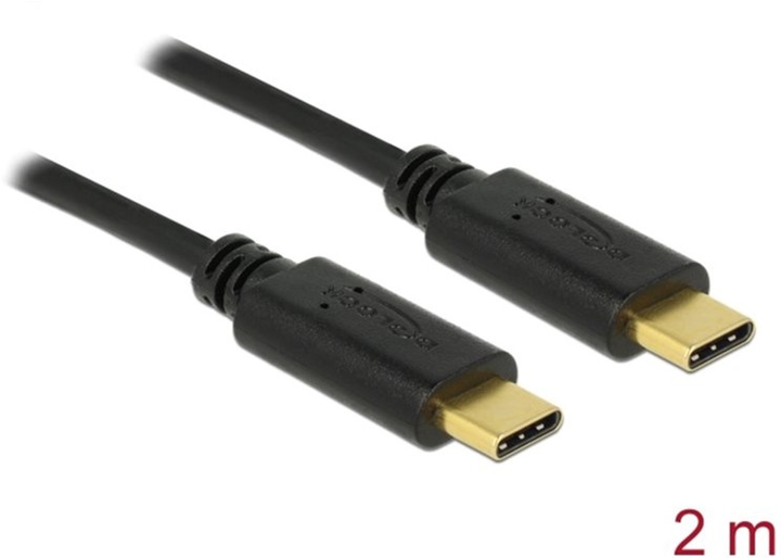 Kabel Delock USB Type-C - USB Type-C M/M 2 m Black (4043619833245) - obraz 1