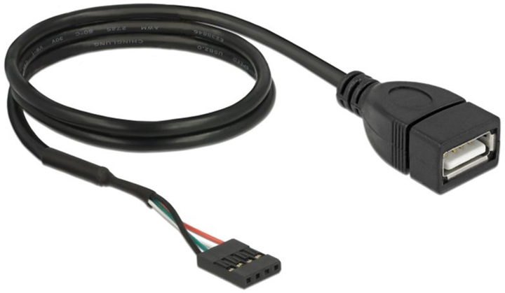 Кабель Delock USB Pin Header - USB Type-A F/F 0.6 м Black (4043619856718) - зображення 2