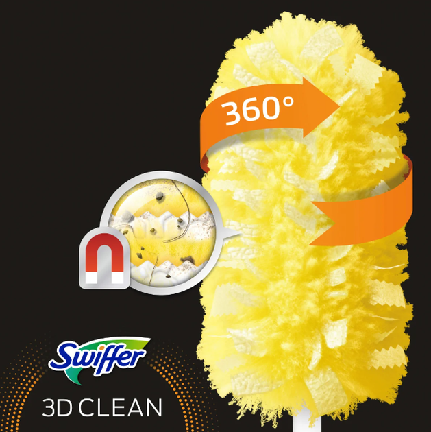 Запаски до швабри 3D Clean Swiffer 360° Duster , 5 шт, Німеччина - изображение 2