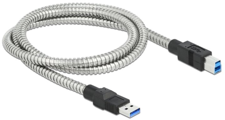 Kabel Delock USB Type-A - USB Type-B M/M 1 m Silver (4043619867783) - obraz 2