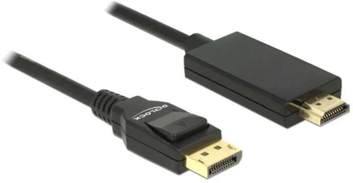 Kabel adapter Delock DisplayPort - HDMI M/M 1 m Black (4043619853168) - obraz 1