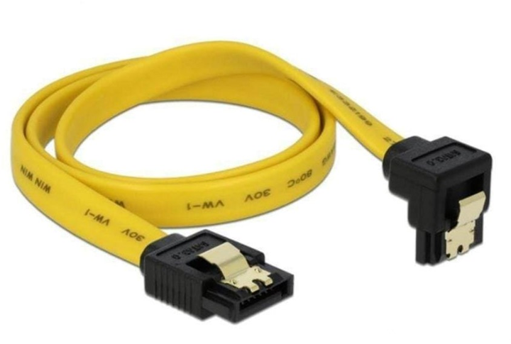 Кабель кутовий Delock SATA M/M 0.5 м Yellow (4043619824793) - зображення 1