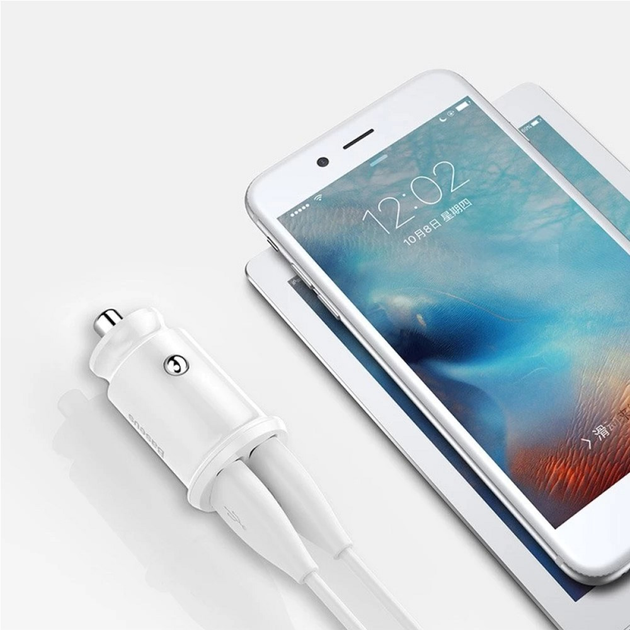 Автомобільний зарядний пристрій Baseus Small Rice Grain 3.1 А White (CCALL-ML02) - зображення 6