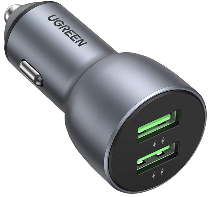 Автомобільний зарядний пристрій Ugreen CD213 36 Вт 2 x USB QC 3.0 3 А Car Charger Dark Blue (6957303811441) - зображення 1