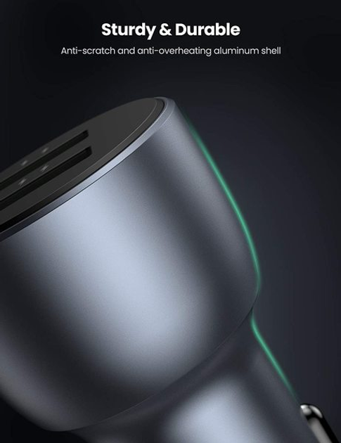 Ładowarka samochodowa Ugreen CD213 36 W 2 x USB QC 3.0 3 A Car Charger Dark Blue (6957303811441) - obraz 7