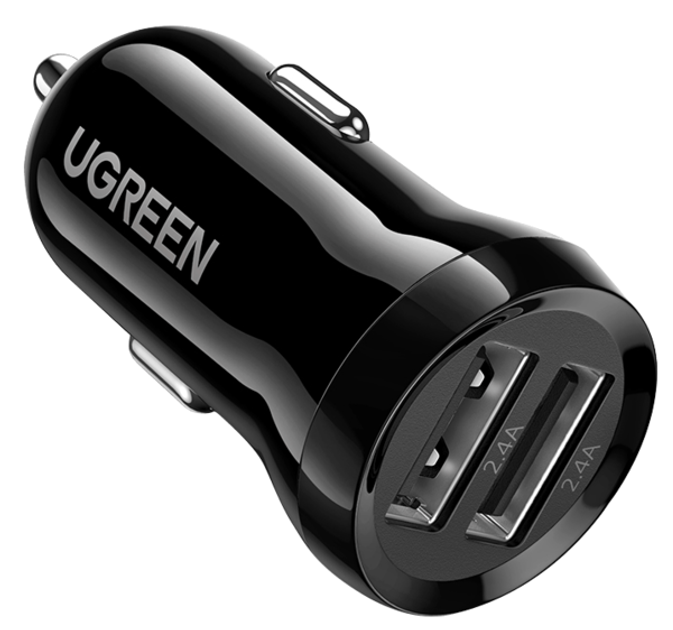 Автомобільний зарядний пристрій Ugreen ED018 24 Вт 2 x USB Car Charger Black (6957303858750) - зображення 1