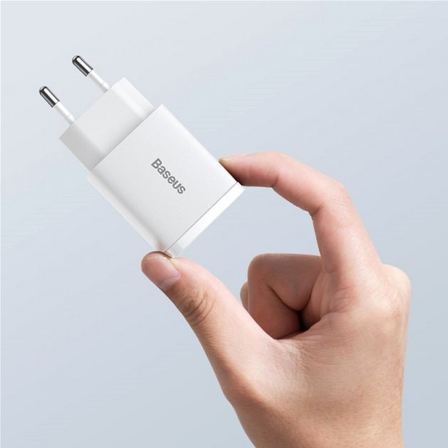 Мережевий зарядний пристрій Baseus Compact Quick Charger U+C 20 Вт EU White (CCXJ-B02) - зображення 4