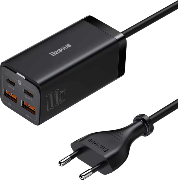 Мережевий зарядний пристрій Baseus GaN3 Pro Desktop Fast Charger 100 Вт 2 x USB/2 x USB Type C QC 4.0 +PD (CCGP000101) - зображення 1