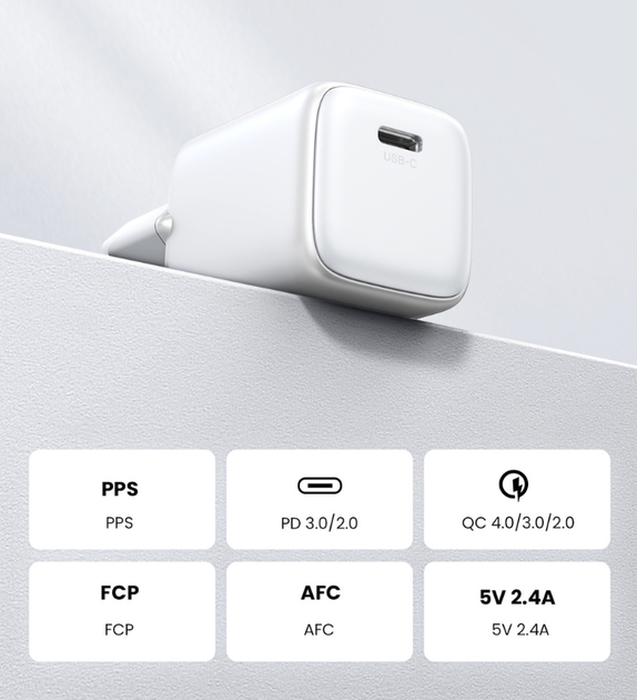 Мережевий зарядний пристрій Ugreen Nexode Mini 30 W PD GaN Tech PD 3.0 (6941876213269) - зображення 3