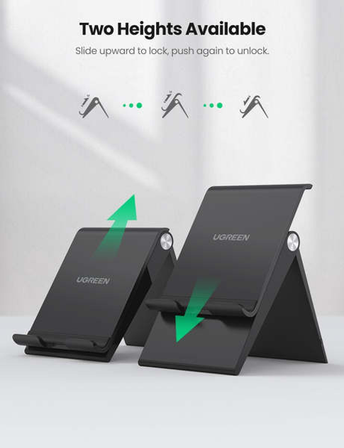 Тримач для телефону Ugreen LP247 Multi-Angle Phone Stand Height Adjustable Black (6957303889037) - зображення 2