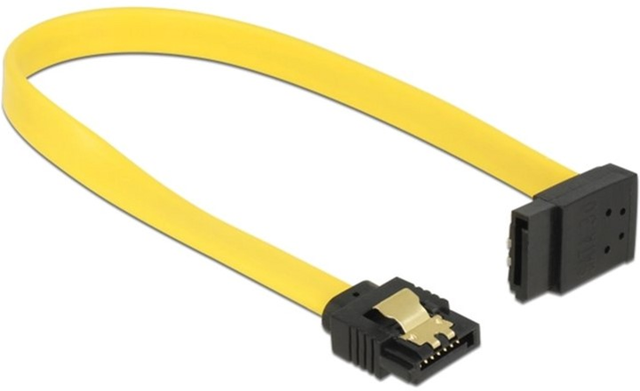 Kabel kątowy Delock SATA III M/M 0.2 m Yellow (4043619827992) - obraz 2