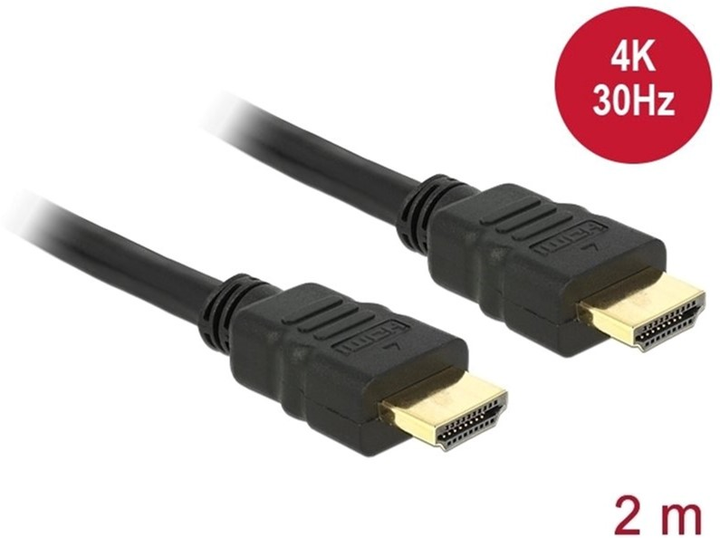 Кабель Delock HDMI A - HDMI A M/M 1.8 м Black (4043619844074) - зображення 1