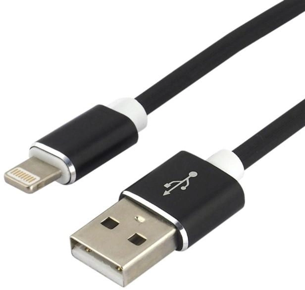 Кабель Everactive USB Type-A - Lightning M/M 1 м Black (5903205771063) - зображення 1