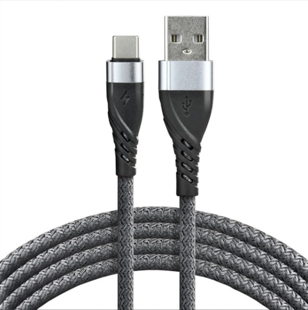 Кабель Everactive USB Type-A - USB Type-C M/M 1 м Gray (5903205772237) - зображення 1