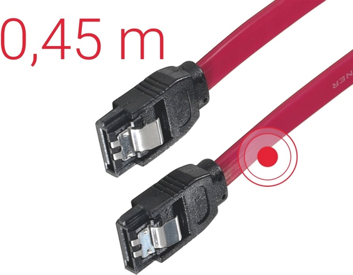 Kabel Hama SATA III M/M 0.45 m Red (4007249545749) - obraz 1