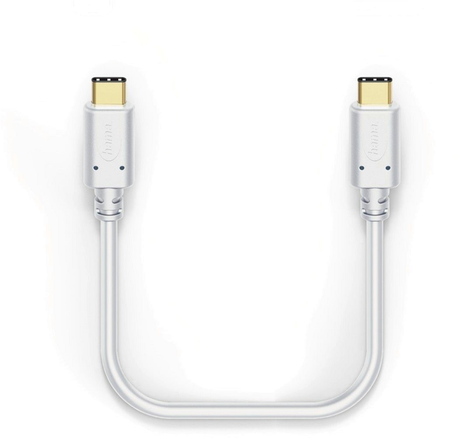 Кабель Hama USB Type-C -USB Type-C M/M 0.2 м White (4047443412355) - зображення 2