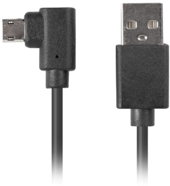 Кабель угловой Lanberg USB Type-A - micro-USB M/M 1.8 м Black (5901969418415) - зображення 1