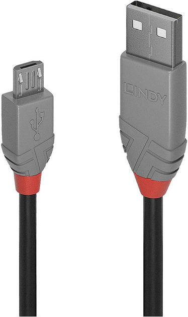 Kabel Lindy USB Type-A - micro-USB M/M 1 m Black (4002888367325) - obraz 1