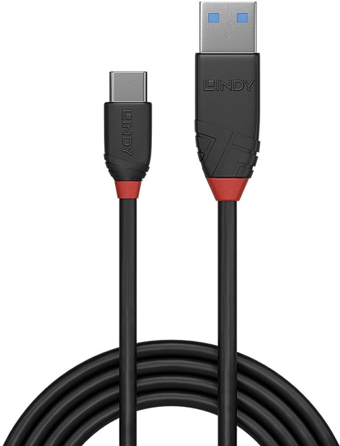 Kabel Lindy USB Type-A - USB Type-C M/M 1.5 m Black (4002888369176) - obraz 1