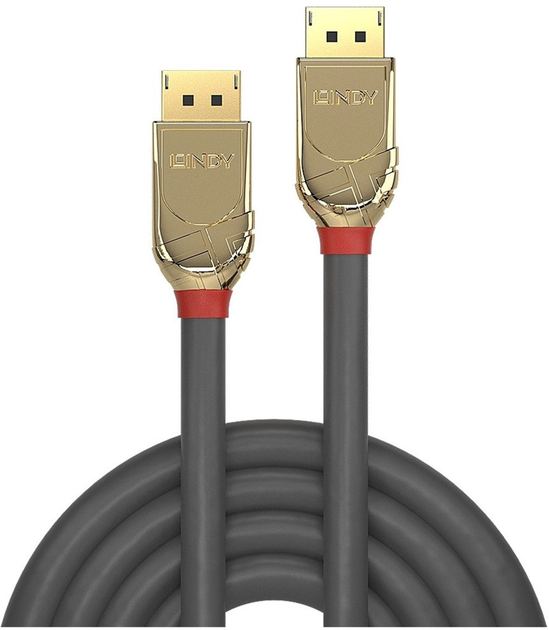 Kabel Lindy DisplayPort 1.4 M/M 2 m Gray (4002888362924) - obraz 1
