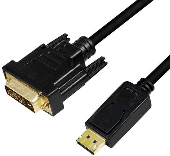 Kabel adapter LogiLink DisplayPort 1.2 - DVI-D M/M 5 m Black (4052792052503) - obraz 1