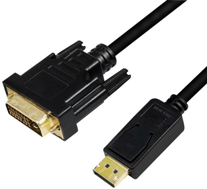 Кабель адаптер LogiLink DisplayPort 1.2 - DVI-D M/M 5 м Black (4052792052503) - зображення 1