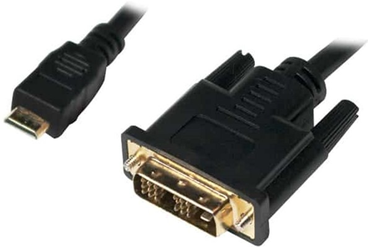 Kabel Logilink mini HDMI - DVI/D M/M 1 m Black (4052792038996) - obraz 1