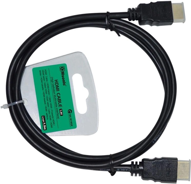 Кабель Msonic HDMI - HDMI M/M 1.5 м Black (4718308533026) - зображення 1