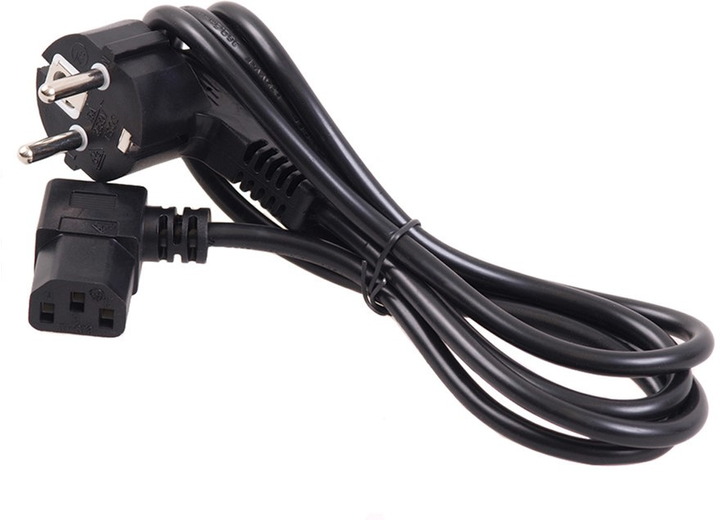 Kabel zasilający kątowy Maclean IEC-C13 - Schuko 3 m Black (5902211102441) - obraz 2