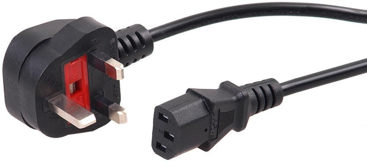 Kabel zasilający kątowy Maclean 3 pin - IEC-C13 5 m Black (5902211102403) - obraz 1