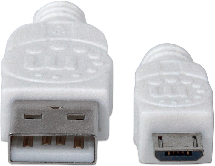 Кабель Manhattan USB Type-A - micro-USB 0.6 м White (766623326568) - зображення 1