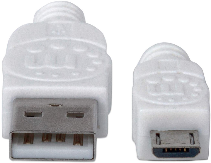 Kabel Manhattan USB Type-A - micro-USB 1.8 m White (766623324069) - obraz 2