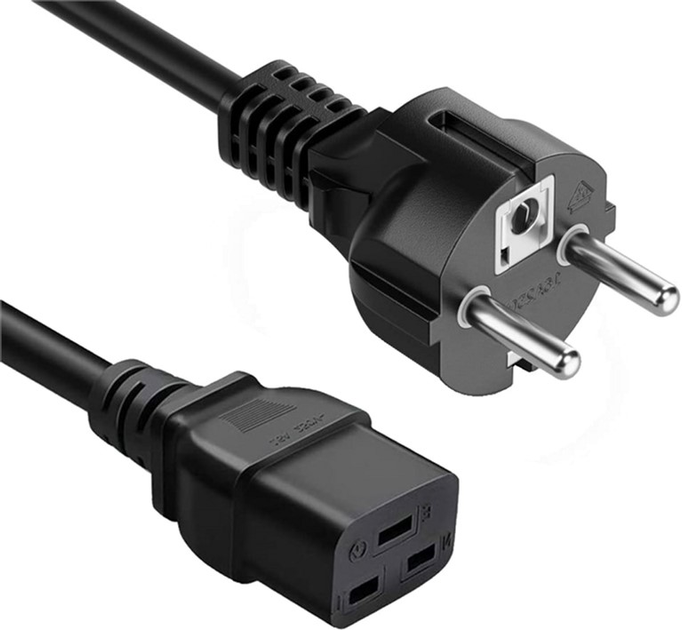 Kabel zasilający Manhattan CEE7/7 - IEC-C19 2.5 m Black (766623302821) - obraz 2