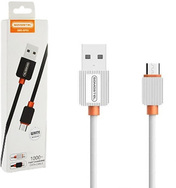 Kabel Somostel USB Type-A - micro-USB 2A 1 m White (5902012967683) - obraz 2