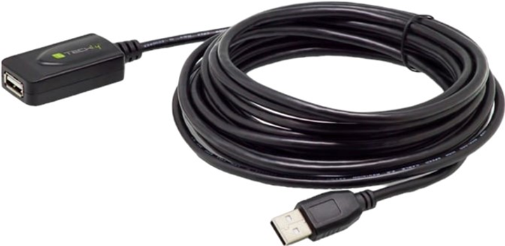 Kabel przedłużacz Techly USB Type-A M/F 20 m Black (8059018362220) - obraz 1